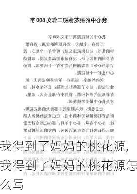 我得到了妈妈的桃花源,我得到了妈妈的桃花源怎么写-第3张图片-星梦范文网