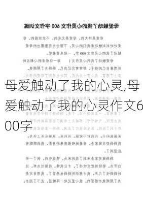 母爱触动了我的心灵,母爱触动了我的心灵作文600字-第3张图片-星梦范文网