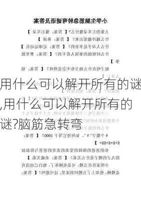 用什么可以解开所有的谜,用什么可以解开所有的谜?脑筋急转弯-第2张图片-星梦范文网