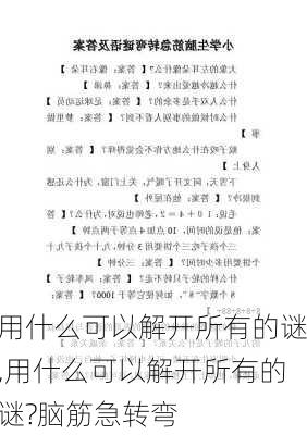 用什么可以解开所有的谜,用什么可以解开所有的谜?脑筋急转弯-第2张图片-星梦范文网