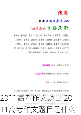 2011高考作文题目,2011高考作文题目是什么-第2张图片-星梦范文网