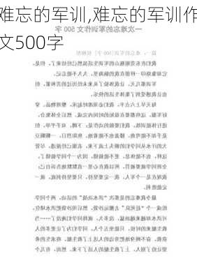 难忘的军训,难忘的军训作文500字