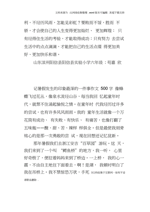 暑假里的一件事作文500字,暑假里的一件事作文500字六年级-第3张图片-星梦范文网