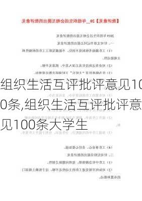 组织生活互评批评意见100条,组织生活互评批评意见100条大学生-第3张图片-星梦范文网