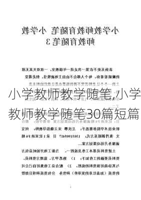 小学教师教学随笔,小学教师教学随笔30篇短篇