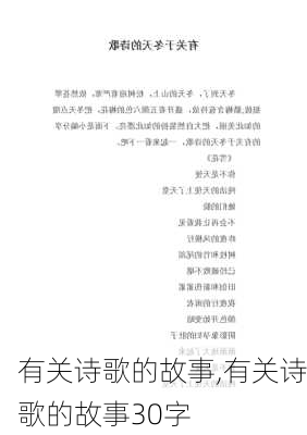 有关诗歌的故事,有关诗歌的故事30字