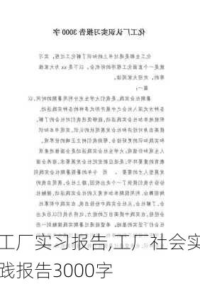 工厂实习报告,工厂社会实践报告3000字-第2张图片-星梦范文网