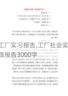 工厂实习报告,工厂社会实践报告3000字