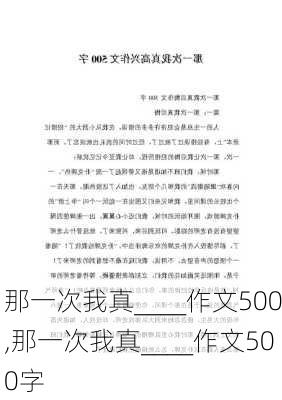 那一次我真____作文500,那一次我真____作文500字