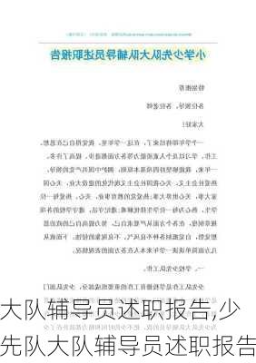 大队辅导员述职报告,少先队大队辅导员述职报告-第2张图片-星梦范文网