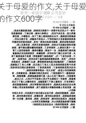 关于母爱的作文,关于母爱的作文600字