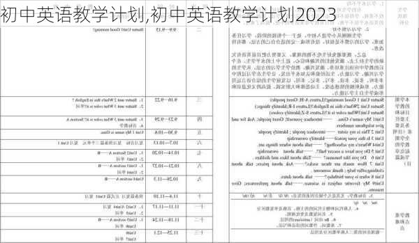 初中英语教学计划,初中英语教学计划2023