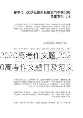 2020高考作文题,2020高考作文题目及范文-第2张图片-星梦范文网