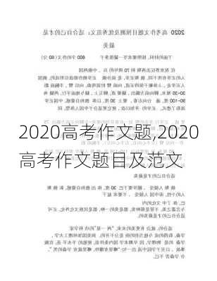 2020高考作文题,2020高考作文题目及范文-第3张图片-星梦范文网