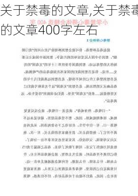 关于禁毒的文章,关于禁毒的文章400字左右-第2张图片-星梦范文网