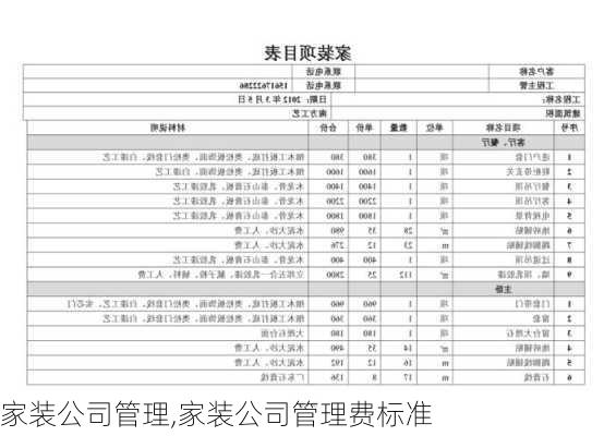 家装公司管理,家装公司管理费标准