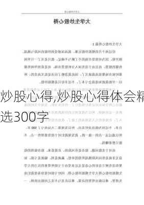 炒股心得,炒股心得体会精选300字-第3张图片-星梦范文网