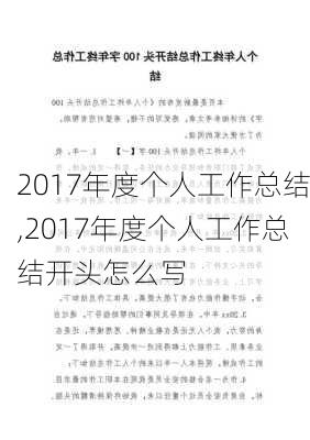 2017年度个人工作总结,2017年度个人工作总结开头怎么写-第2张图片-星梦范文网