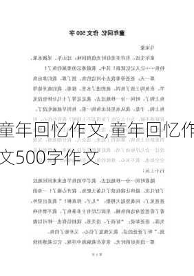 童年回忆作文,童年回忆作文500字作文-第2张图片-星梦范文网