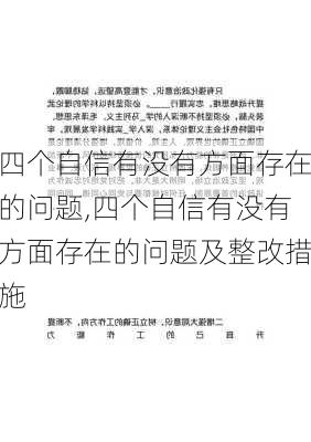 四个自信有没有方面存在的问题,四个自信有没有方面存在的问题及整改措施