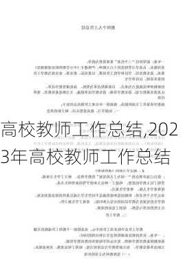 高校教师工作总结,2023年高校教师工作总结-第3张图片-星梦范文网