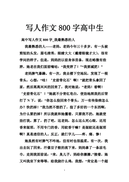 高中写人作文,高中写人作文800字优秀范文-第2张图片-星梦范文网