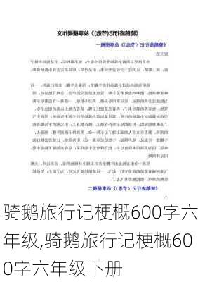 骑鹅旅行记梗概600字六年级,骑鹅旅行记梗概600字六年级下册