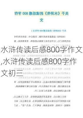 水浒传读后感800字作文,水浒传读后感800字作文初三-第3张图片-星梦范文网