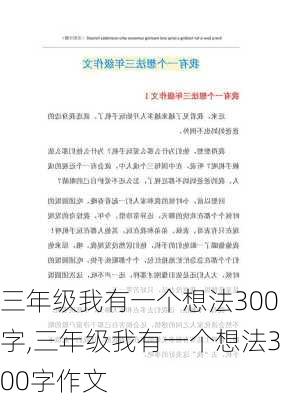 三年级我有一个想法300字,三年级我有一个想法300字作文