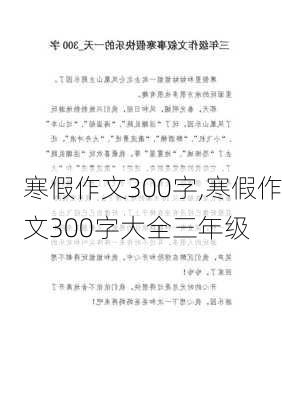 寒假作文300字,寒假作文300字大全三年级