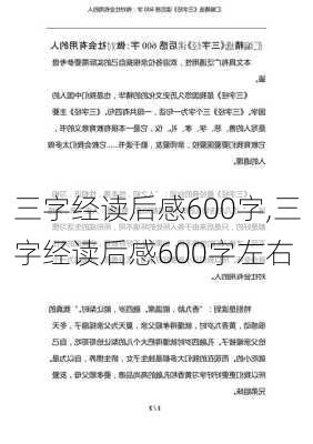 三字经读后感600字,三字经读后感600字左右