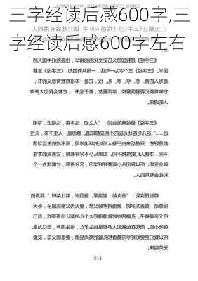 三字经读后感600字,三字经读后感600字左右