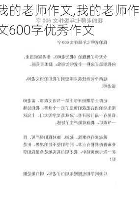 我的老师作文,我的老师作文600字优秀作文