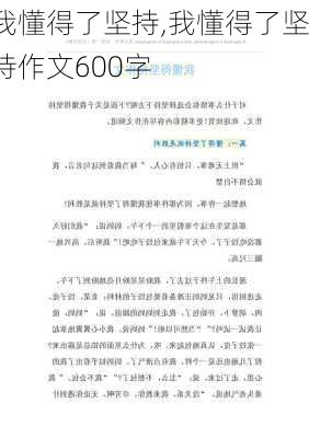 我懂得了坚持,我懂得了坚持作文600字-第3张图片-星梦范文网