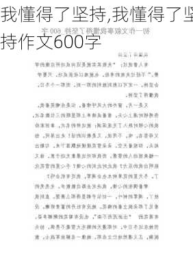 我懂得了坚持,我懂得了坚持作文600字-第2张图片-星梦范文网