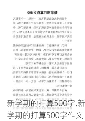 新学期的打算500字,新学期的打算500字作文-第3张图片-星梦范文网