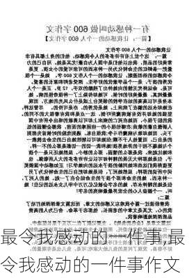 最令我感动的一件事,最令我感动的一件事作文-第3张图片-星梦范文网