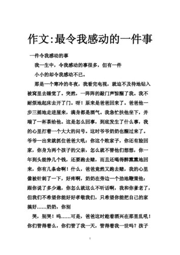 最令我感动的一件事,最令我感动的一件事作文-第2张图片-星梦范文网