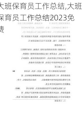 大班保育员工作总结,大班保育员工作总结2023免费