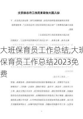 大班保育员工作总结,大班保育员工作总结2023免费-第3张图片-星梦范文网