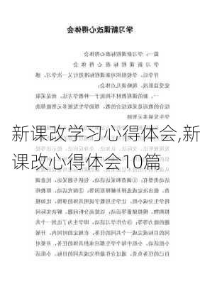 新课改学习心得体会,新课改心得体会10篇