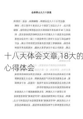 十八大体会文章,18大的心得体会