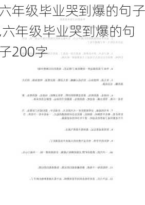 六年级毕业哭到爆的句子,六年级毕业哭到爆的句子200字