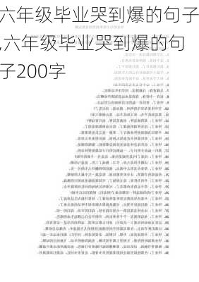 六年级毕业哭到爆的句子,六年级毕业哭到爆的句子200字-第2张图片-星梦范文网