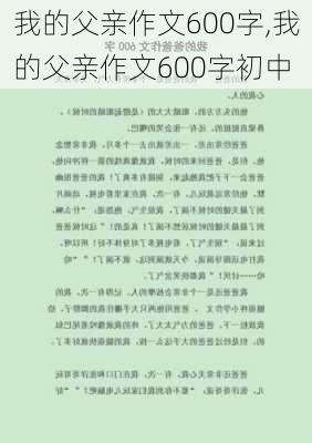 我的父亲作文600字,我的父亲作文600字初中-第2张图片-星梦范文网