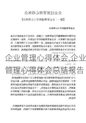 企业管理心得体会,企业管理心得体会总结报告-第2张图片-星梦范文网