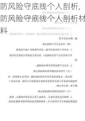 防风险守底线个人剖析,防风险守底线个人剖析材料-第3张图片-星梦范文网