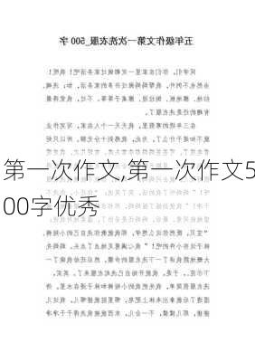 第一次作文,第一次作文500字优秀-第1张图片-星梦范文网