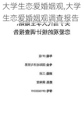 大学生恋爱婚姻观,大学生恋爱婚姻观调查报告