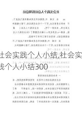 社会实践个人小结,社会实践个人小结300